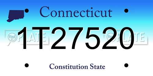 1T27520 Connecticut License Plate