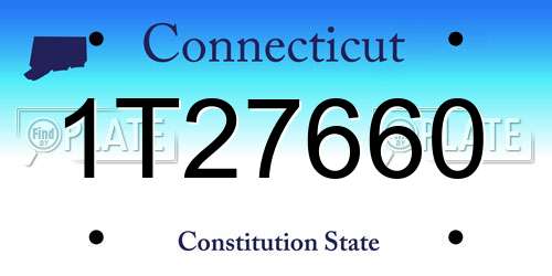 1T27660 Connecticut License Plate