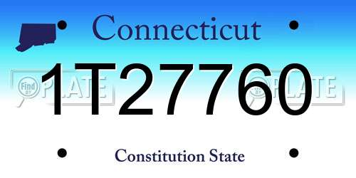 1T27760 Connecticut License Plate