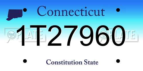 1T27960 Connecticut License Plate