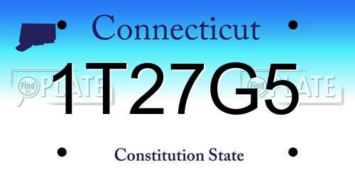 1T27G5 Connecticut License Plate