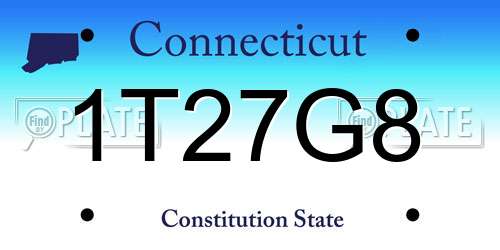 1T27G8 Connecticut License Plate