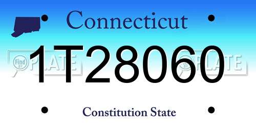 1T28060 Connecticut License Plate