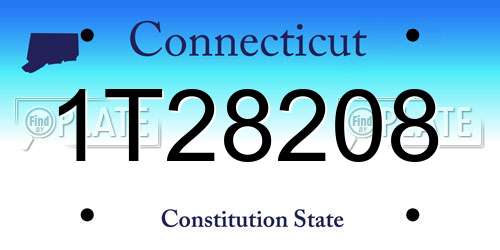 1T28208 Connecticut License Plate
