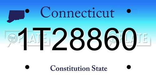 1T28860 Connecticut License Plate