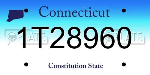1T28960 Connecticut License Plate