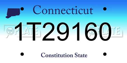 1T29160 Connecticut License Plate