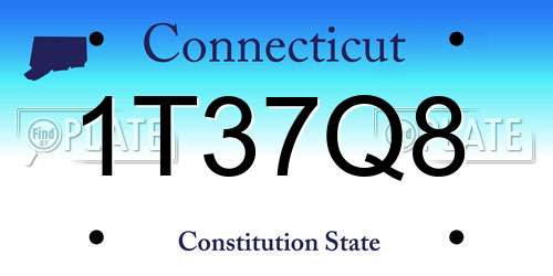 1T37Q8 Connecticut License Plate