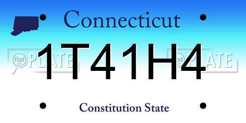 1T41H4 Connecticut License Plate