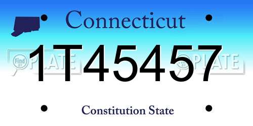 1T45457 Connecticut License Plate