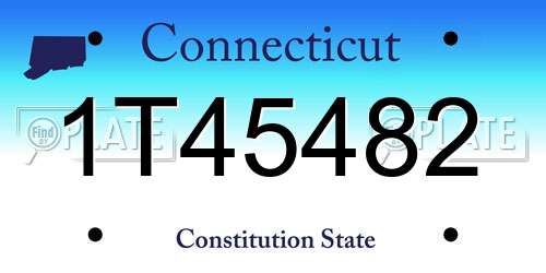 1T45482 Connecticut License Plate