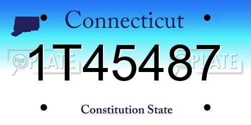 1T45487 Connecticut License Plate
