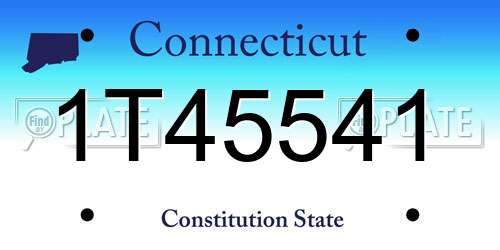 1T45541 Connecticut License Plate