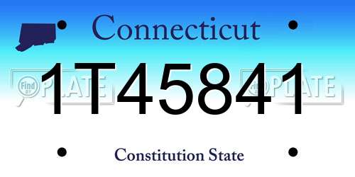 1T45841 Connecticut License Plate