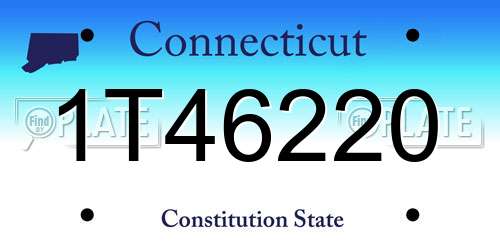 1T46220 Connecticut License Plate