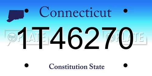 1T46270 Connecticut License Plate