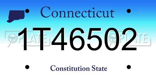 1T46502 Connecticut License Plate