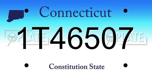 1T46507 Connecticut License Plate