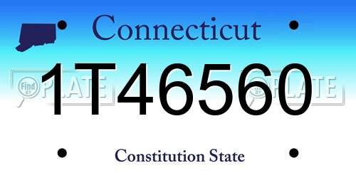 1T46560 Connecticut License Plate