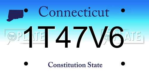 1T47V6 Connecticut License Plate