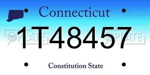 1T48457 Connecticut License Plate