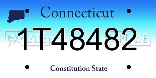 1T48482 Connecticut License Plate