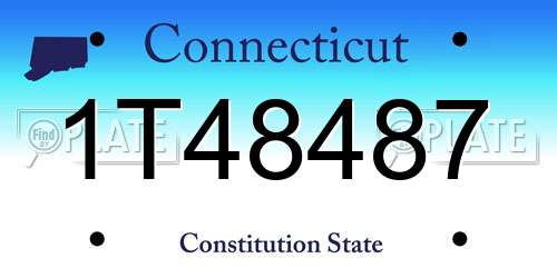 1T48487 Connecticut License Plate