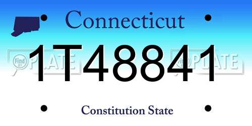 1T48841 Connecticut License Plate