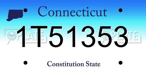1T51353 Connecticut License Plate