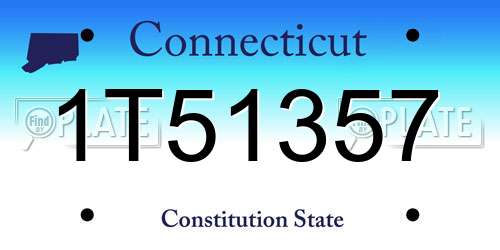 1T51357 Connecticut License Plate