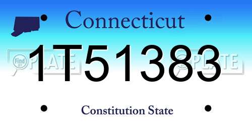 1T51383 Connecticut License Plate