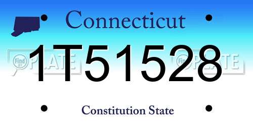 1T51528 Connecticut License Plate