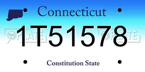 1T51578 Connecticut License Plate