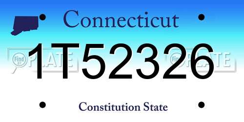 1T52326 Connecticut License Plate
