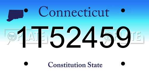 1T52459 Connecticut License Plate