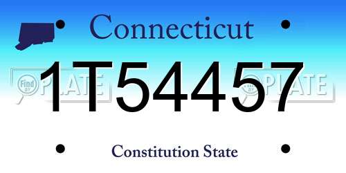 1T54457 Connecticut License Plate