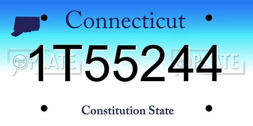 1T55244 Connecticut License Plate