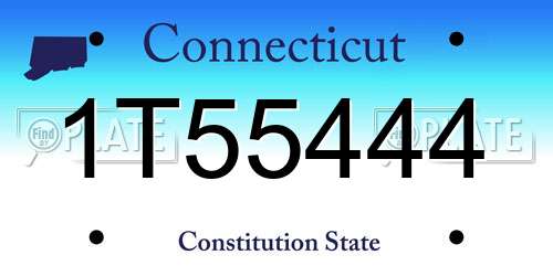 1T55444 Connecticut License Plate