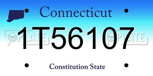 1T56107 Connecticut License Plate