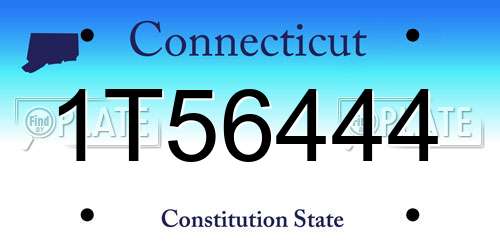 1T56444 Connecticut License Plate