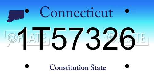 1T57326 Connecticut License Plate