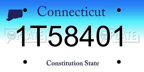 1T58401 Connecticut License Plate