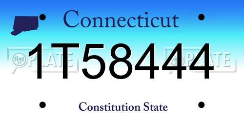 1T58444 Connecticut License Plate