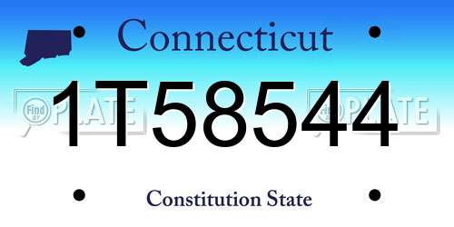 1T58544 Connecticut License Plate