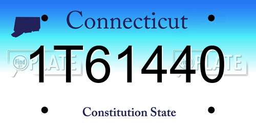 1T61440 Connecticut License Plate