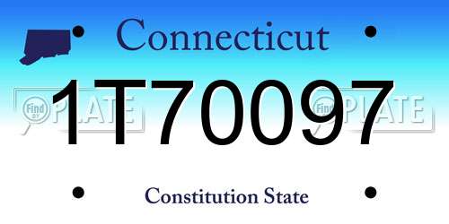 1T70097 Connecticut License Plate