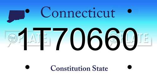 1T70660 Connecticut License Plate