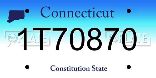 1T70870 Connecticut License Plate