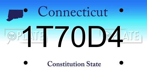 1T70D4 Connecticut License Plate