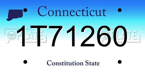 1T71260 Connecticut License Plate